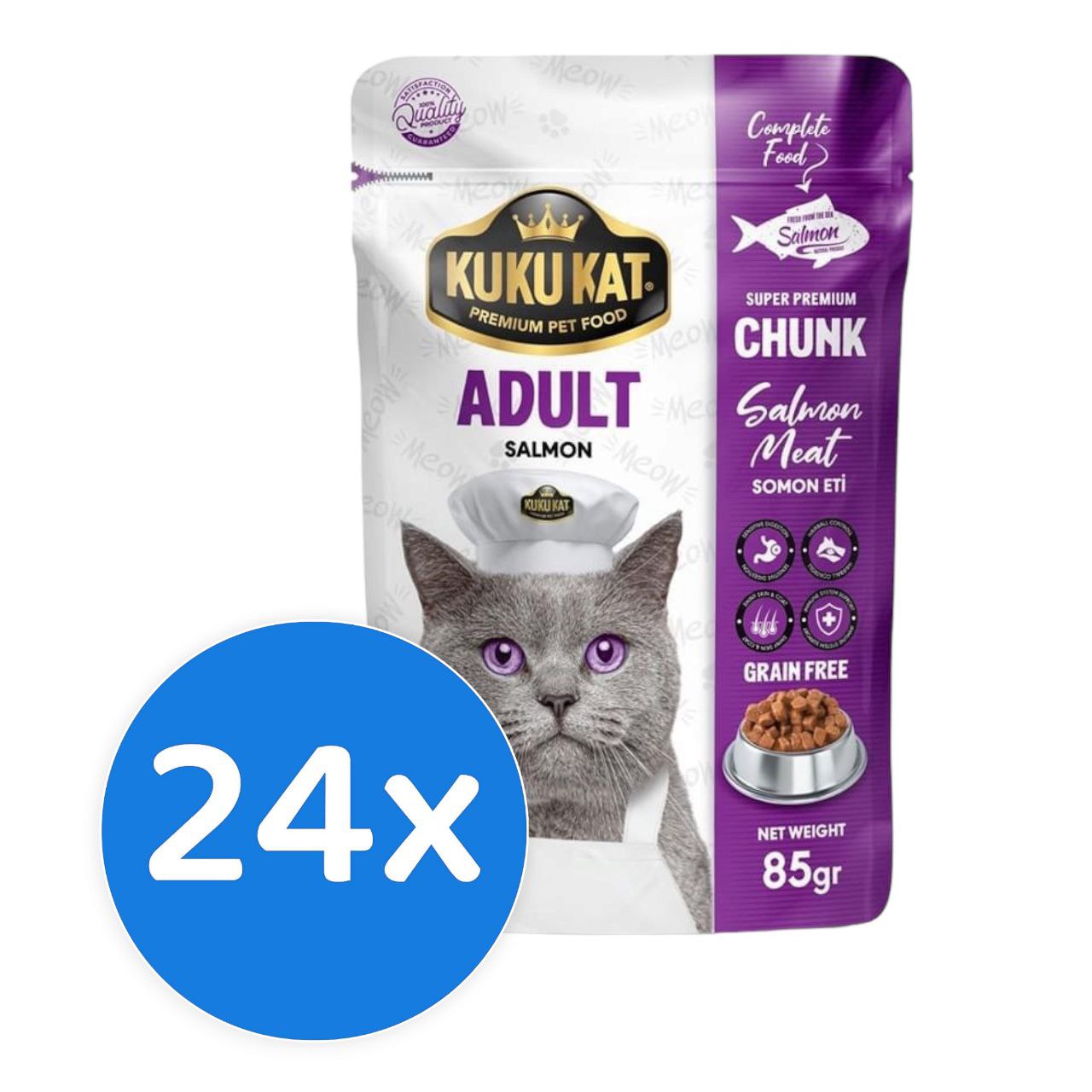 KUKU KAT Adult Chunk Salmon 24X