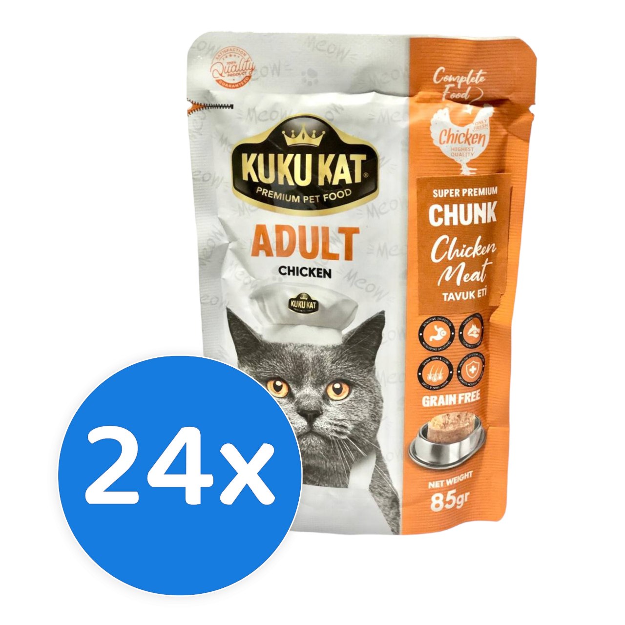 KUKU KAT Adult Chunk Chicken 24x