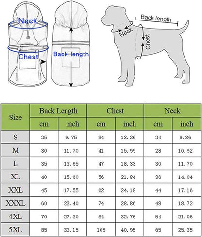 سترة المطر للكلاب من WESEEDOO مع غطاء للرأس مقاس XL