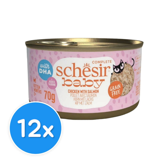 Schesir Baby Chicken With Salmon Grain-Free Kitten 12X