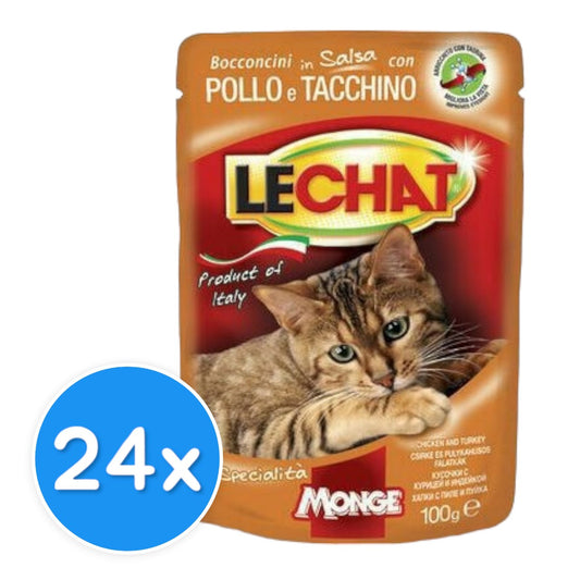 LeChat Pouches Chunkies with Chicken and Turkey 24X