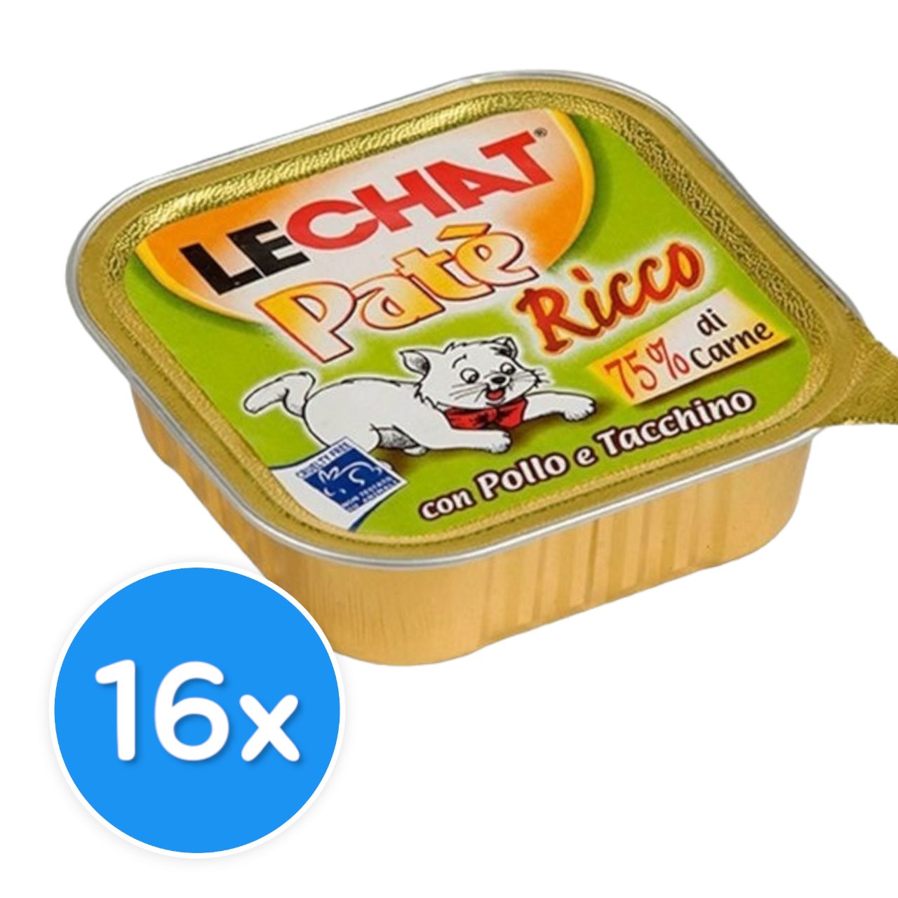 LeChat Adult Paté Ricco with Chicken and Turkey 16X