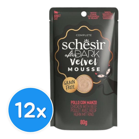 Schesir Dark Mousse in Chicken with Beef 12X