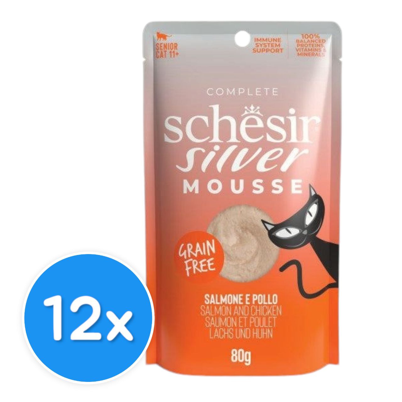 Schesir Silver Mousse with Salmon and Chicken 12X