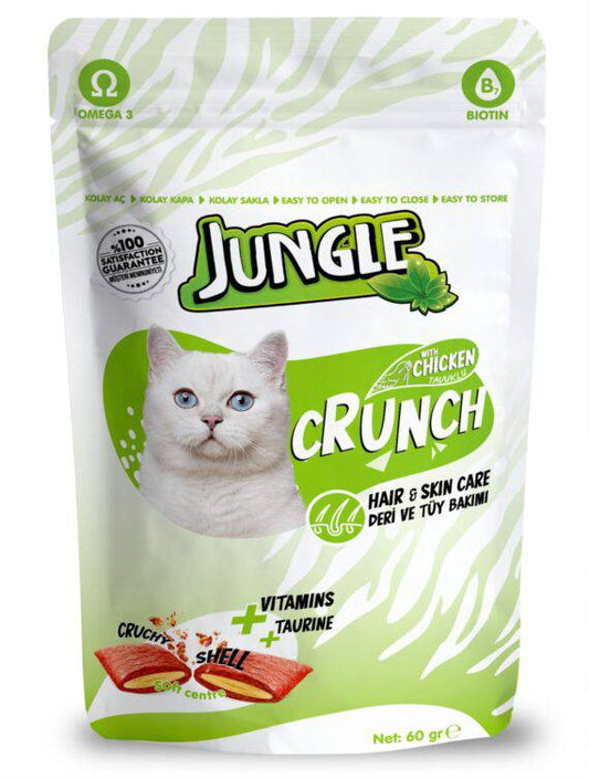 طعام Jungle Crunch للشعر والجلد مع الدجاج 60 جرام