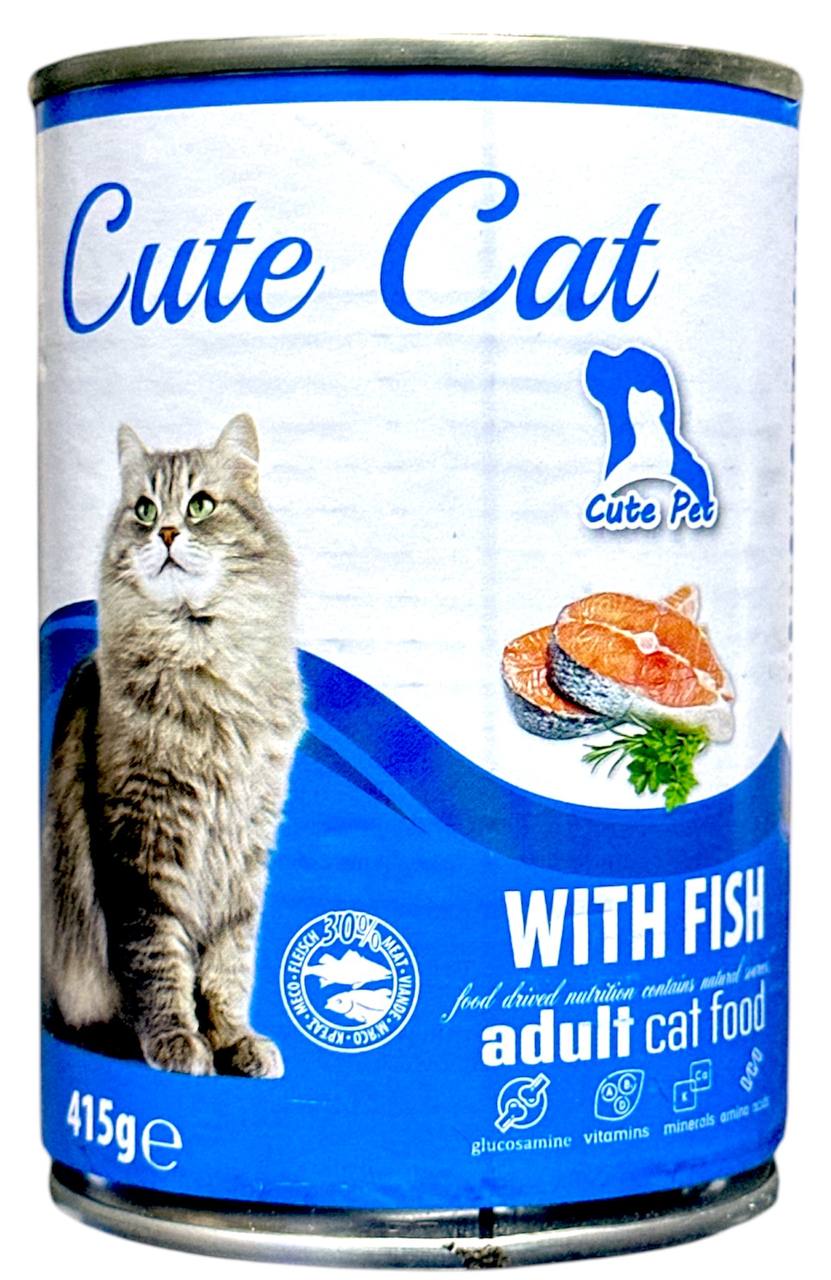 Cute Cat Adult with Fish 415g