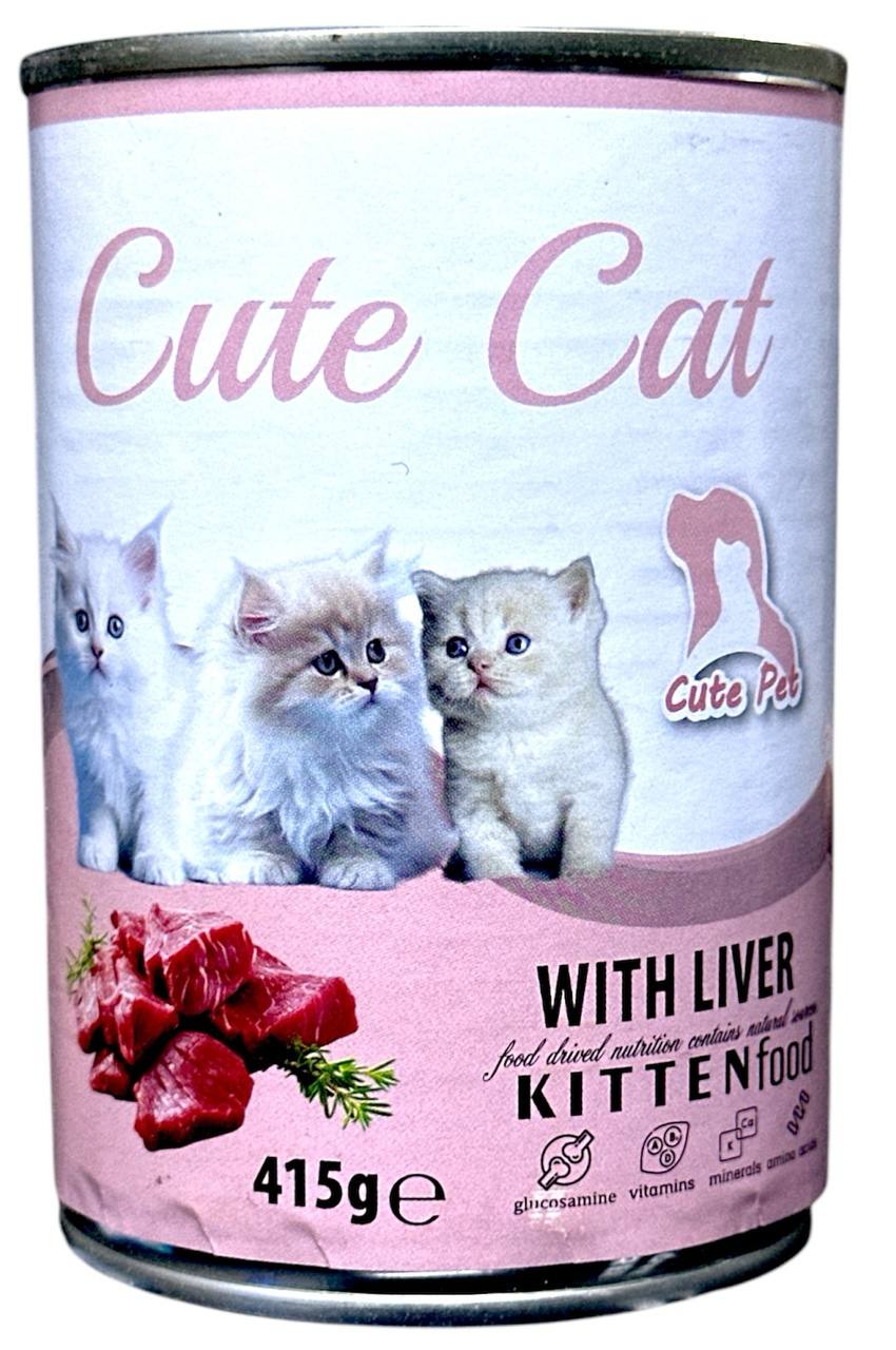 Cute Cat Kitten with Liver 415g