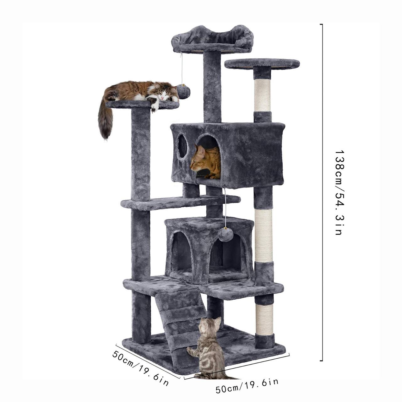 Multi-Level Cat Tree Tower-Model K02 Dark Grey 138cm