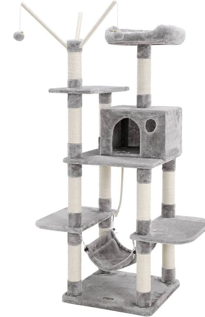 Multi-Level Cat Tree Tower-Model K010 Light Grey 154cm